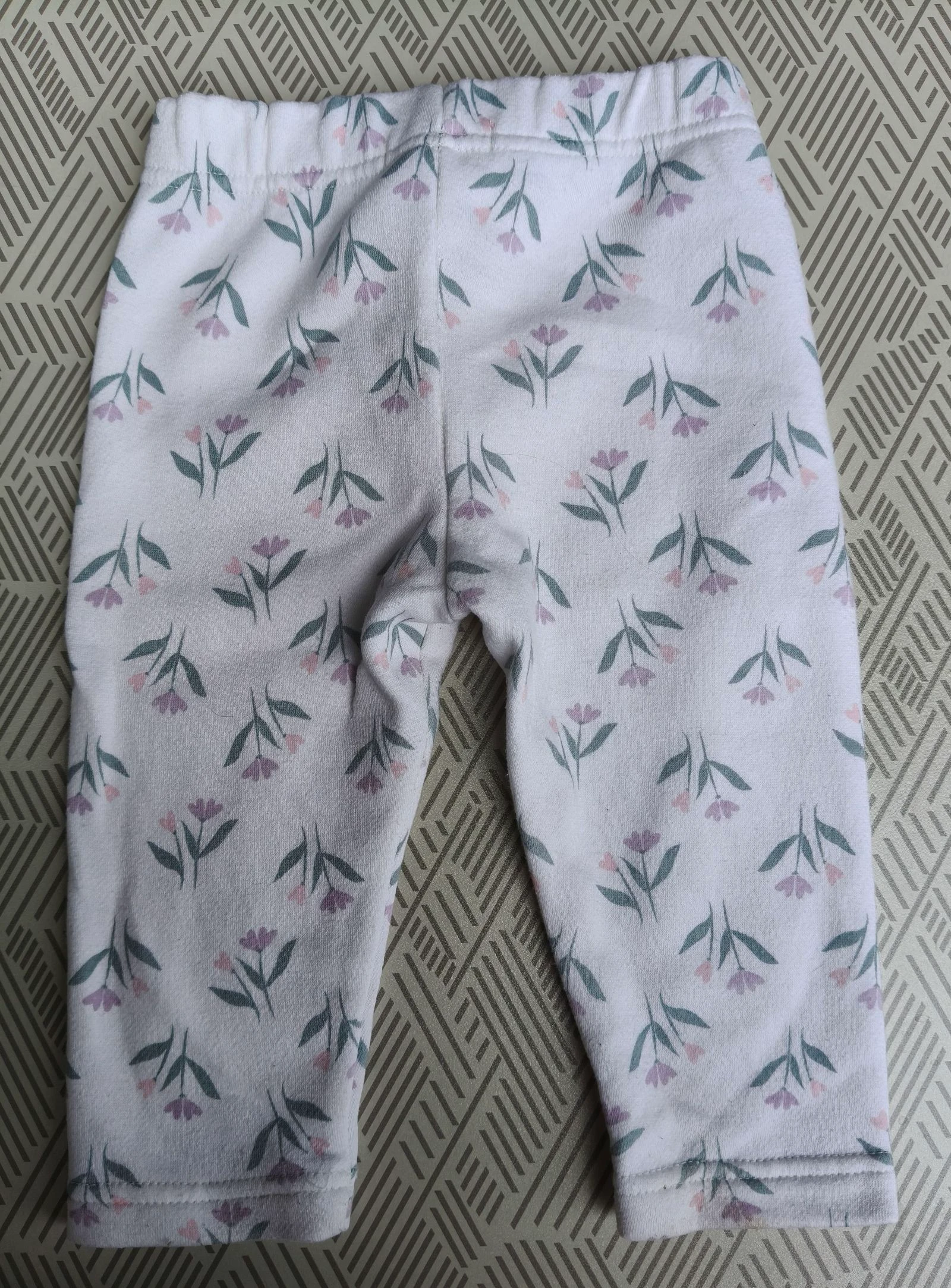 Pantalón abrigado para niña Bub'l blanco con flores 12 meses – photo 3
